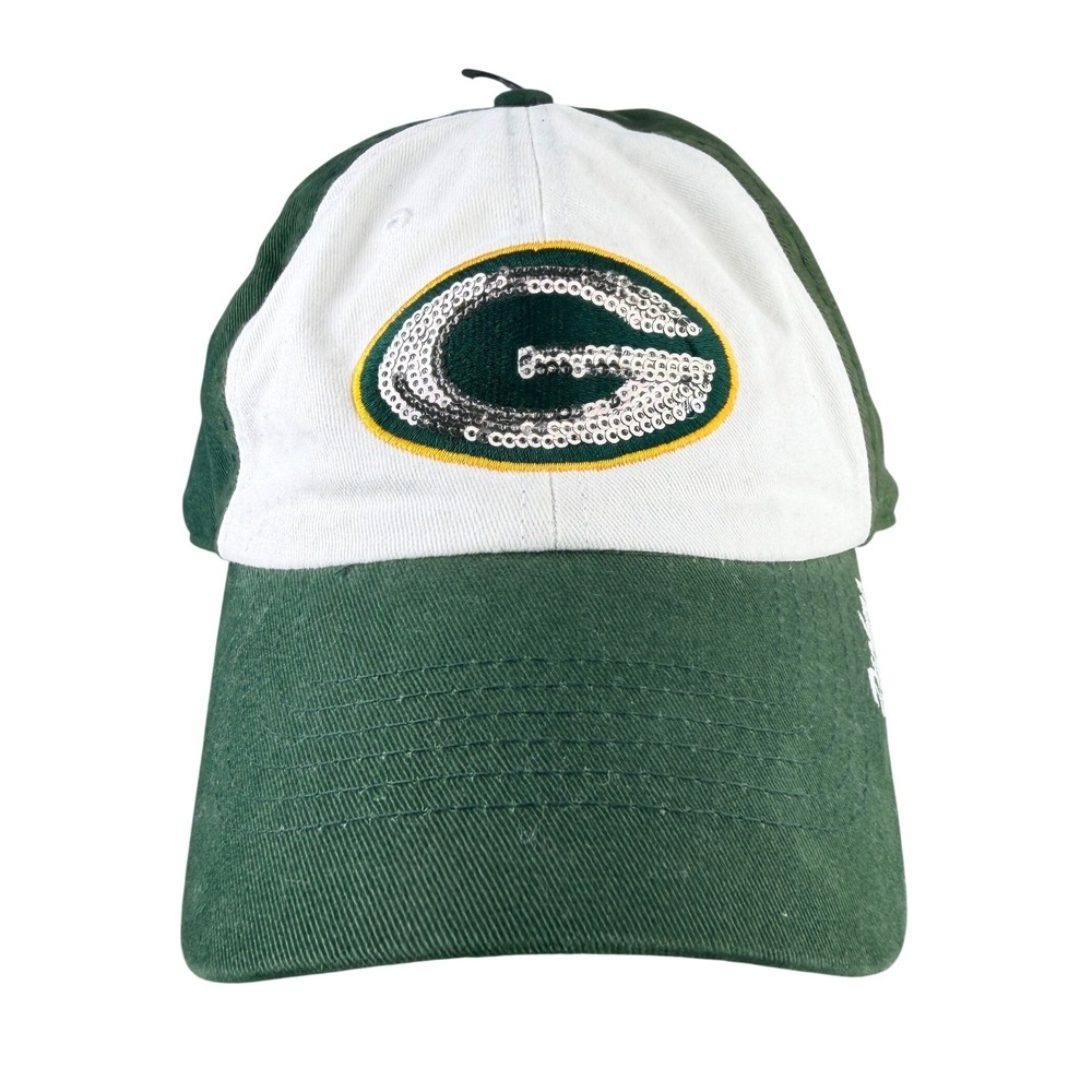 47 Brand Green Bay Packers Womens Sparkle Clean Up Hat Sequin Strapback Cap NWT